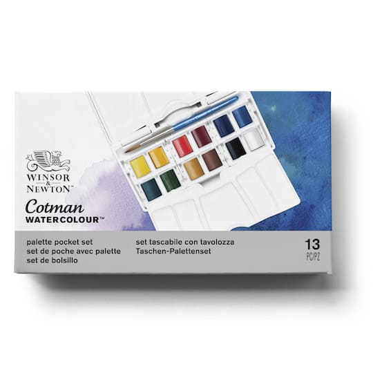 Winsor & Newton® Cotman® Watercolor Pocket PLUS Set - 12 Half Pans